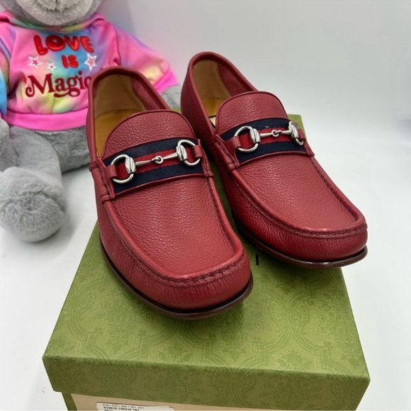 Men’s Gucci Horsebit, web striped loafer size 9 fits 10 US made in Italy main image 7